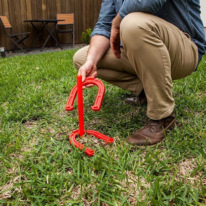 Champion Sports Indoor/Outdoor Horseshoe Set Red