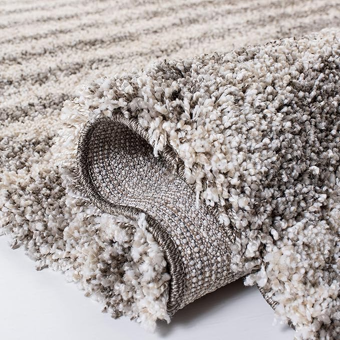 SAFAVIEH Hudson Shag Collection Runner Rug - 2'3" x 8', Grey & Ivory, Modern Abstract Design, Non-Shedding & Easy Care, 2-inch Thick Ideal for High Traffic Areas in Living Room, Bedroom (SGH298F)