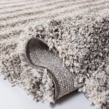 SAFAVIEH Hudson Shag Collection Runner Rug - 2'3" x 8', Grey & Ivory, Modern Abstract Design, Non-Shedding & Easy Care, 2-inch Thick Ideal for High Traffic Areas in Living Room, Bedroom (SGH298F)