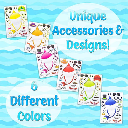 24 Make A Shark Stickers For Kids - Great For Birthday Party Favors, Decorations, & Prizes - Let Your Kids Get Creative & Design Their Favorite Shark Stickers – Fun Kids Craft Activity