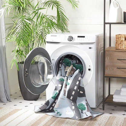 SAFAVIEH Kids Playhouse Collection Runner Rug - 2'2" x 8', Blue & Dark Grey, Non-Shedding Machine Washable & Slip Resistant Ideal for High Traffic Areas for Boys & Girls in Playroom (KPH235M)