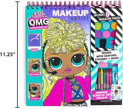 Horizon Group USA LOL OMG Make-Up Artist Magazine DIY Craft Kit, Design with Crayons, Stickers & More.Create Fashionable Looks Using Over 130 Stencil Designs & 200 Stickers