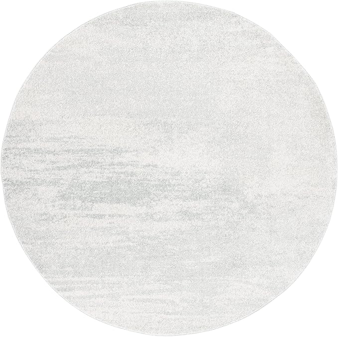 SAFAVIEH Evoke Collection Area Rug - 6'7" Round, Ivory & Sage, Modern Abstract Design, Non-Shedding & Easy Care, Ideal for High Traffic Areas in Living Room, Bedroom (EVK272B)