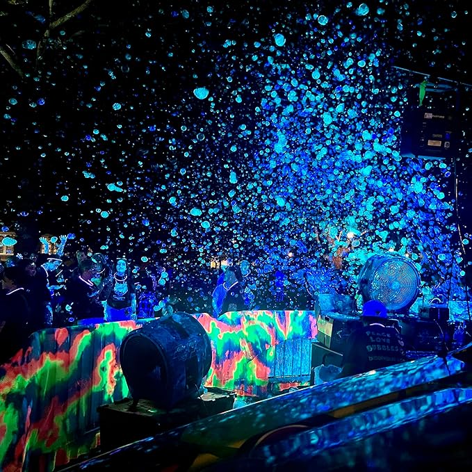 Atomic Bubbles: Tekno Bubbles 64oz Smart Pouch Refill - Blue - UV Blacklight Glow Bubbles, Glow Parties, Indoor & Outdoor, Safe for Kids, Non-Toxic