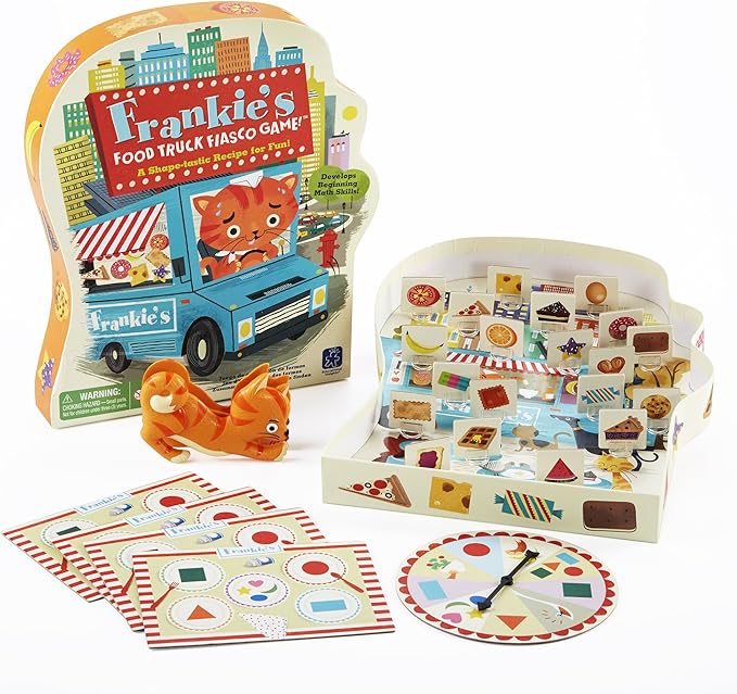 Educational Insights Frankie's Food Truck Fiasco Game, Shape Matching Award-Winning Board Game for Preschoolers & Toddlers, For 2-4 Players, Fun Family Game for Kids Ages 4+