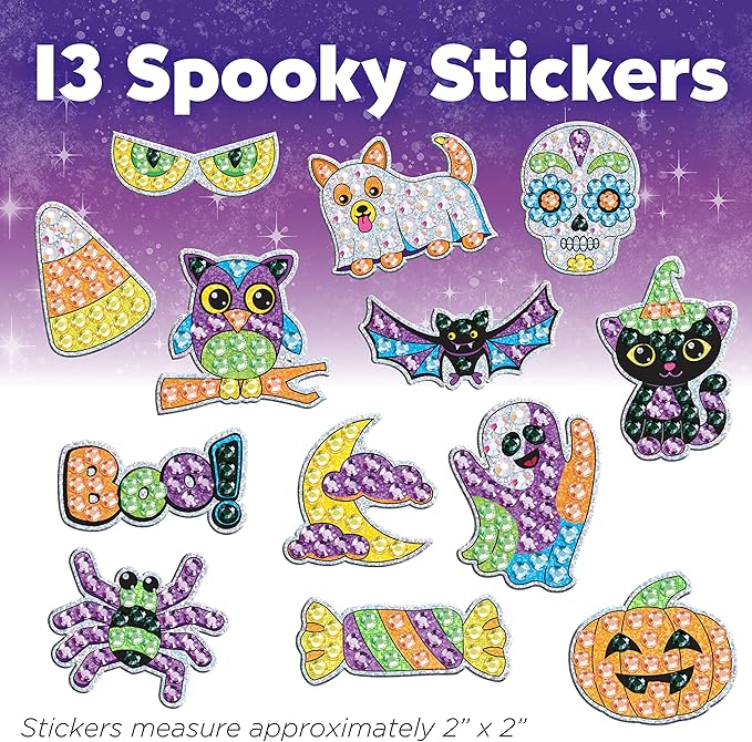 Creativity for Kids Big Gem Diamond Painting Kit - Halloween Stickers and Suncatchers - Halloween DIY Crafts for Kids, Halloween Activities and Gifts for Kids Ages 6-8+