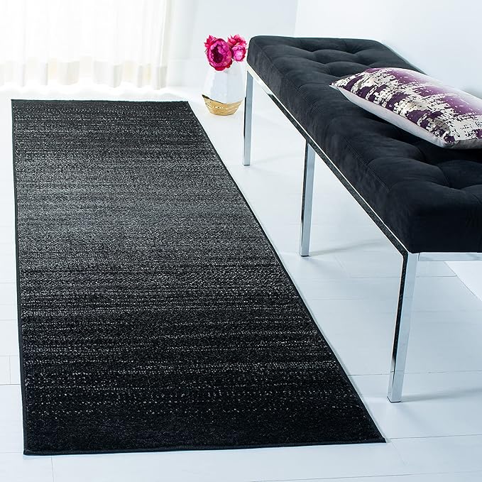SAFAVIEH Adirondack Collection Runner Rug - 2'6" x 6', Black & Grey, Modern Design, Non-Shedding & Easy Care, Ideal for High Traffic Areas in Living Room, Bedroom (ADR183F)