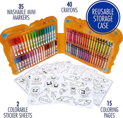 Crayola Baby Shark Art Set, 90 Pieces, Gift for Kids, 4, 5, 6, 7