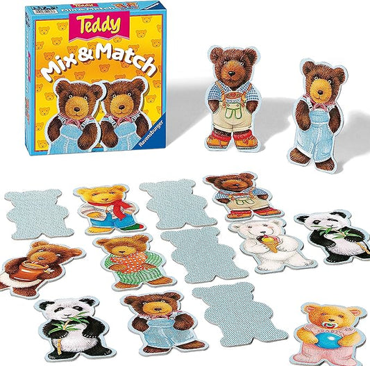 Ravensburger Teddy Mix & Match - Interactive Children's Game | Quick Play | Ideal for Age 2 and Up | Classic Family Fun | Quality Craftsmanship