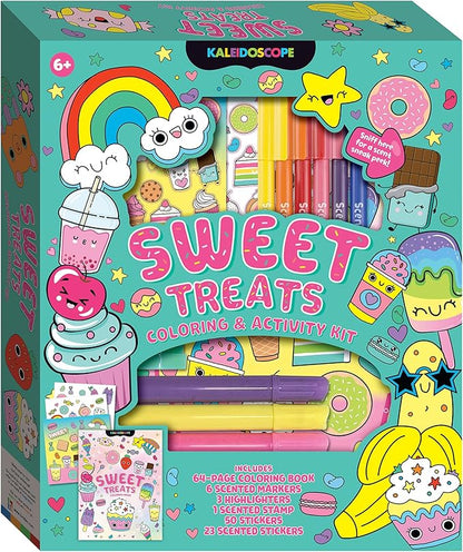 Hinkler Kaleidoscope: Sweet Treats Coloring & Activity Kit - Kids Cute Dessert Themed Coloring Book w/Scented Stationery & Stickers, Ages 6+