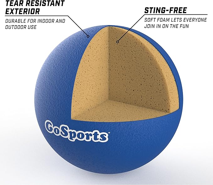 GoSports Soft Skin Foam Playground Dodgeballs - Set of 6 Includes Mesh Carry Bag