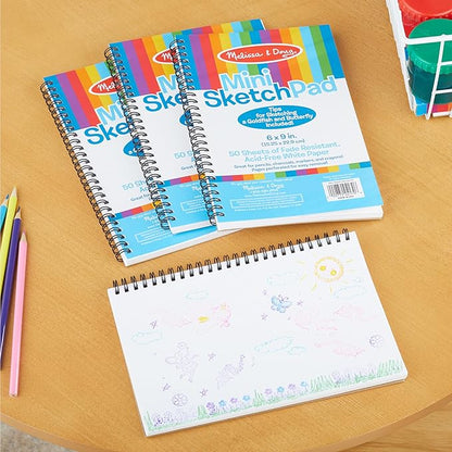 Melissa & Doug Mini-Sketch Spiral-Bound Pad (6 x 9 inches) - 4-Pack