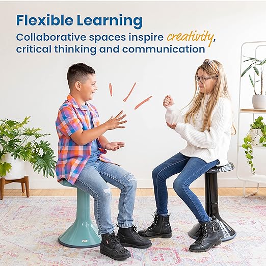 ECR4Kids ACE Active Core Engagement Wobble Stool, 18-Inch Seat Height, Flexible Seating, Seafoam