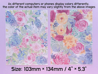 Jinnyous Jewellery Watercolor Flower Polymer Clay Image Transfer Sheet Paper Set of 4 (4 sheets (1 of each))