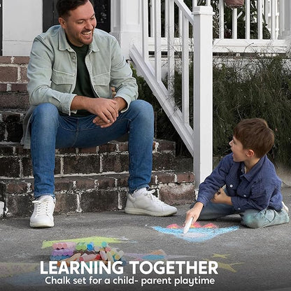 JOYIN 144 PCS Cone Shaped Washable Sidewalk Chalks, Non-Toxic Jumbo Colored Chalk for Toddlers 1-3, Painting for Outdoor Art, School Supplies, Classroom Must Haves