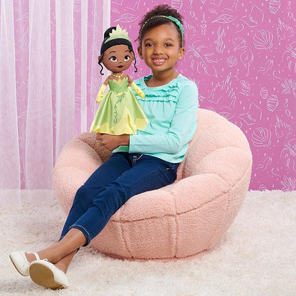 Disney Princess So Sweet Tiana 12.5-inch Plush Doll, Green Ball Gown, Black Hair, Soft Plush, Kids Toys for Ages 3 Up by Just Play