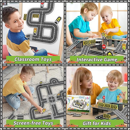 Magnetic Tiles Road Expansion Set, STEM Magnetic Building Blocks for Kids Ages 3-5 4-8 5-7, Preschool Learning Sensory Kids Toys for Toddler Birthday