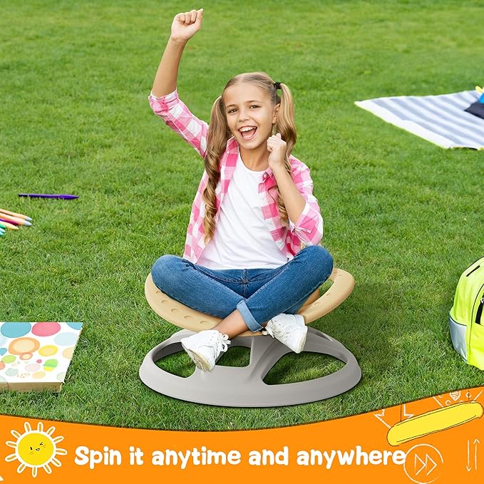 Brelley Sensory Spinning Chair for Kids, Autistic Kids Swivel Chair, Sensory Activity Toy for Toddlers, Physical Coordination Training Indoor & Outdoor Autism Sensory Products