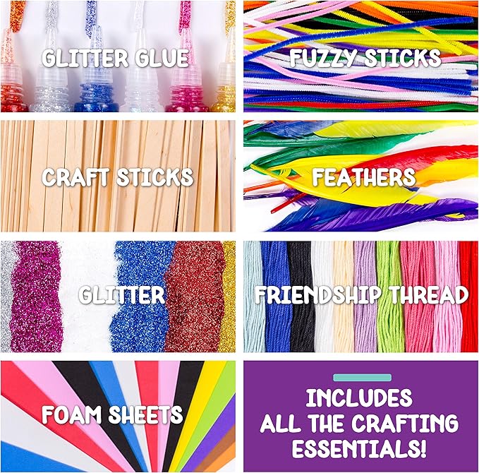 Made By Me Ultimate Craft Box, Art & Craft Activities 1000 Piece Set, Storage Case, Great for Preschool Arts & Crafts, Adult & Group Projects, Craft Box for Kids Girls & Boys