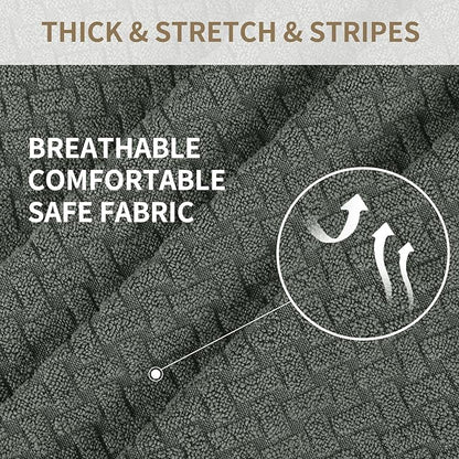 JIVINER 6-Piece Loveseat Recliner Slipcover Stretch Jacquard Recliner Sofa Cover 2 Seater Washable Reclining Couch Cover with Pocket Fitted Furniture Protector Cover (Loveseat Recliner, Army Green)