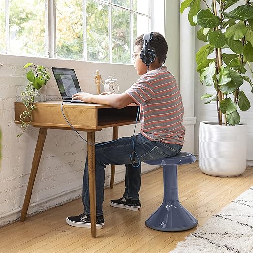 ECR4Kids ACE Active Core Engagement Wobble Stool, 18-Inch Seat Height, Flexible Seating, Grey