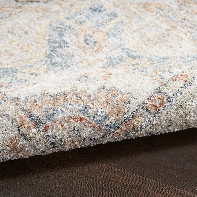 Nourison Astra Machine Washable Traditional Denim Multi 2'2" x 4' Area Rug, Easy Cleaning, Non Shedding, Bed Room, Living Room, Dining Room, Kitchen (2x4)