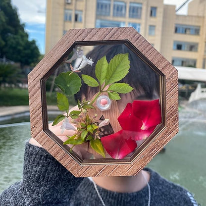 Natural DIY Kaleidoscope Kit, New Wooden Magic Rotating Kaleidoscope Making Set for Nature Lovers, Best Gift, Outdoor Classic Handmade Education Toys for Kids (2 Pcs Normal+Flower)