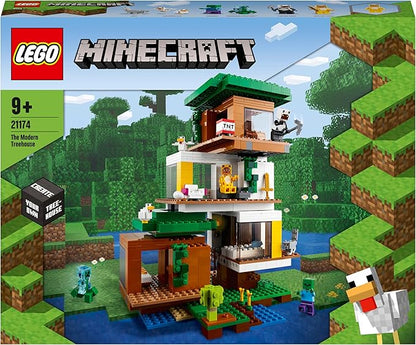 LEGO Minecraft The Modern Treehouse 21174 Giant Treehouse Building Kit Playset; Fun Toy for Minecraft-Gaming Kids; New 2021 (909 Pieces)
