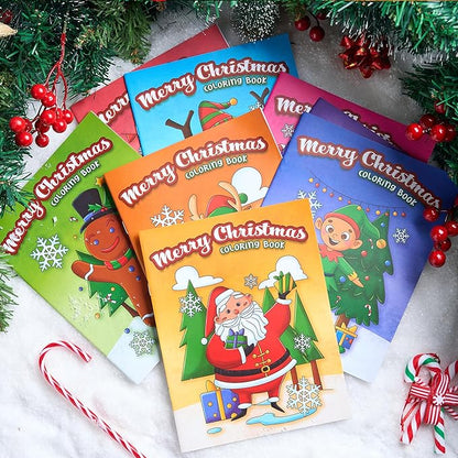 JOYIN 36 Pcs Christmas Coloring Books Bulk for Kids, Mini Coloring Booklets in 9 Covers with 10 Characters for Christmas Party Favor Supplies, Stockings Gifts Goodie Bags Stuffer Filler