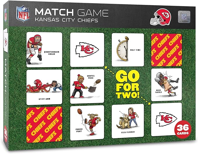 YouTheFan NFL Officially-Licensed Memory Match Game - Humorous, Team-Specific, Original Hand-Drawn Artwork, Fun for the Whole Family, for Fans Young and Old