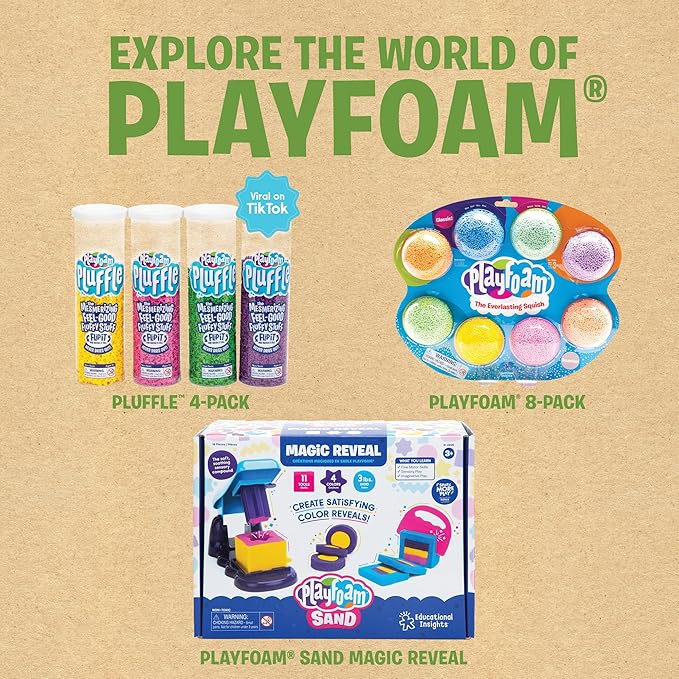 Educational Insights Playfoam Naturals 4-Pack, Plant-Based Playfoam Naturals in 4 Colors, Ages 3+