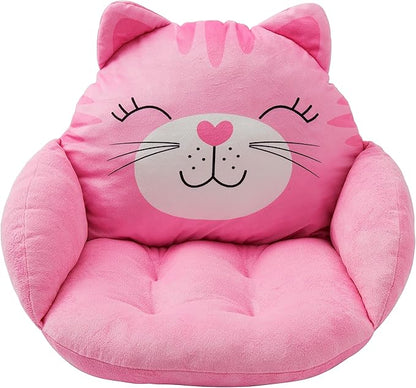 Unicorns & Robots Girls Cat Kids Lounge Pillow with Blanket, Plush Animal Cozy Cushion, Playroom Cozy Cushion & Kitty Room Decor, Ages 3+