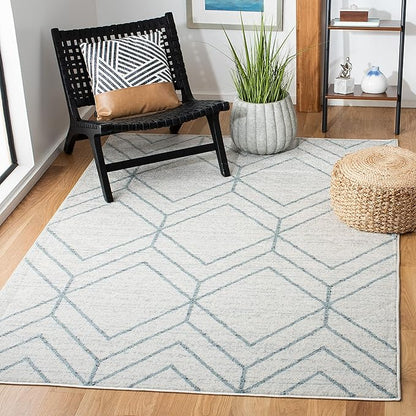 SAFAVIEH Adirondack Collection Accent Rug - 4' x 6', Grey & Blue, Modern Geometric Design, Non-Shedding & Easy Care, Ideal for High Traffic Areas in Entryway, Living Room, Bedroom (ADR241K)