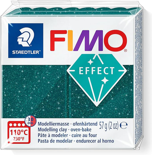 STAEDTLER 8010-562 FIMO Effect Oven-Hardening Polymer Modelling Clay - Galaxy Green (57g)