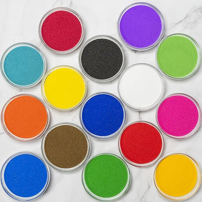 Sand Art Sand [15 Colors: 24 lbs], Colored Sands Bulk, Delightful Sands Art Fun for Crafts, Parties, Children, Nice Colorful Fun Sandy Crafts for Kids Age 3+, Non-Toxic, 15 Bags