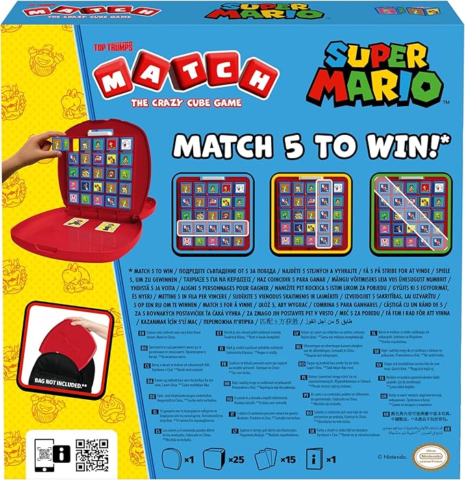 Top Trumps Match Game Super Mario – Family Board Games for Kids and Adults – Matching Game and Memory Game – Fun Two Player Kids – Memories and Learning, Board Games for 4 and up