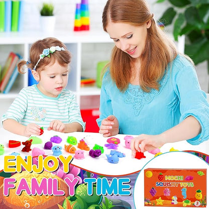 32 Pack Mochi Squishy Toys Kawaii Squishies Stress Relief Toys Pack for Kids Boys Girs Party Favors Bulk Easter Egg Fillers Easter Hunt Basket Stuffers