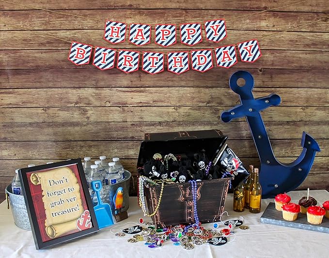 Teacher Created Resources Large Plastic Treasure Chest Classroom Rewards Pirate Party Goody Box (TCR8759) (Pack of 6)
