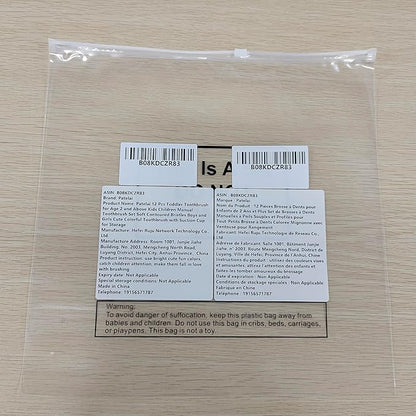 Patelai 12 Pcs Toddler Toothbrush for Age 2+, Children Disposable Manual Toothbrush Bulk with Suction Cup for Upright Storage, Soft Individually Kids Toothbrush Set with Dust Covers