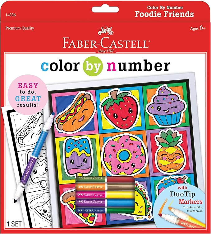 Faber-Castell Color by Number Foodie Friends - Color and Display 1 Color by Number Board