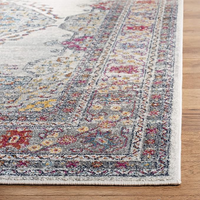 SAFAVIEH Evoke Collection 2'2" x 7' Cream / Fuchsia EVK250A Non-Shedding Living Room Entryway Foyer Hallway Bedroom Runner Rug