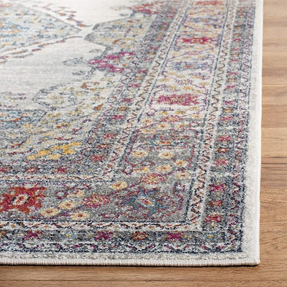 SAFAVIEH Evoke Collection 2'2" x 7' Cream / Fuchsia EVK250A Non-Shedding Living Room Entryway Foyer Hallway Bedroom Runner Rug