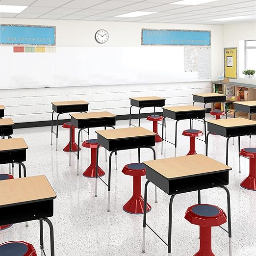 ECR4Kids ACE Active Core Engagement Wobble Stool, 18-Inch Seat Height, Flexible Seating, Red