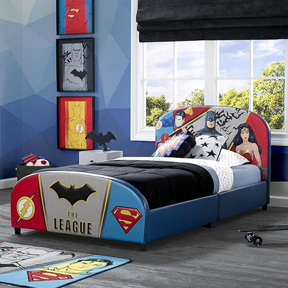 Delta Children Upholstered Twin Bed DC Comics Justice League