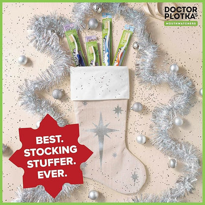 MOUTHWATCHERS Soft Kids Toothbrushes, 2 Pack, Manual Flossing Toothbrush, Ultra Clean, Yellow Childrens Toothbrushes, by Dr. Plotka's