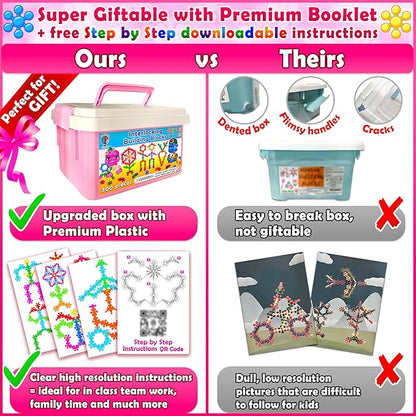 Curious 2 Learn Pastel Colors Building Blocks 300ct - Kids STEM Toys Educational Building Toys- Discs Sets Interlocking, Solid Plastic for Preschool Kids Boys and Girls Aged 3+, Creativity Kids Toys