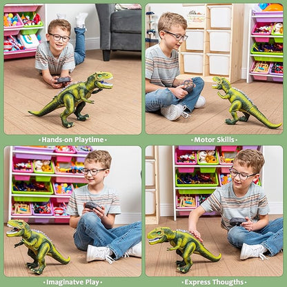 JOYIN Robot Dinosaur Toy for Kids Boys 3+ Big T.rex with Light and Realistic Roaring Sound, Remote Control Walking & Dancing Dinosaur, Electronic Steam Toy, Birthday Gift for Kids Boys Girls