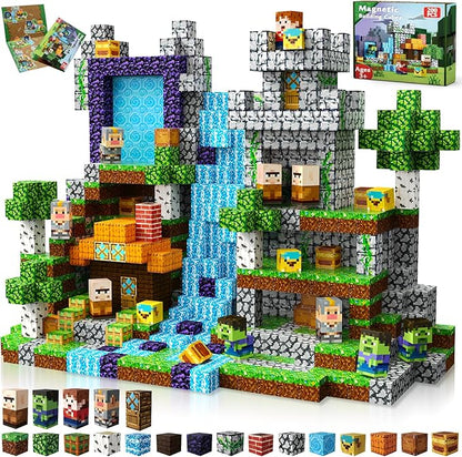 200 PCS Magnetic Blocks - Magnetic Building Blocks Cubes Adventurer, Magnet Toys for Kids Age 3+, Toy Building Set for Kids, Magnets Construction Easter Birthday Gifts for Boys Girls Age 4-8, 8-12