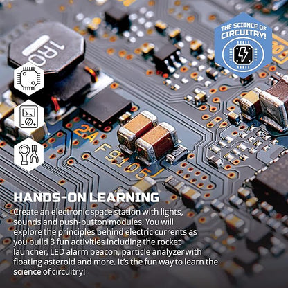 Discovery #Mindblown Circuitry Space Station Galactic Experiment Set, Build-It-Yourself Engineering Toy Kit, Explore The Science of Motion, Great Gift for Kids, 26-Piece, Age 8+