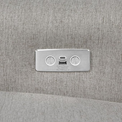 Namesake Linden Electronic Recliner and Swivel Glider with USB Port in Performace Grey Eco-Weave, Water Repellent & Stain Resistant, Greenguard Gold & CertiPUR-US Certified